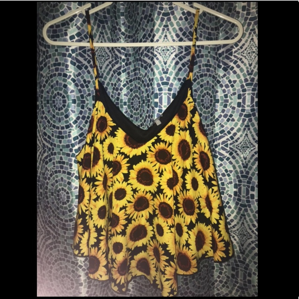 Sunflower hippie crop top